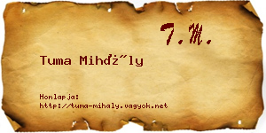 Tuma Mihály névjegykártya